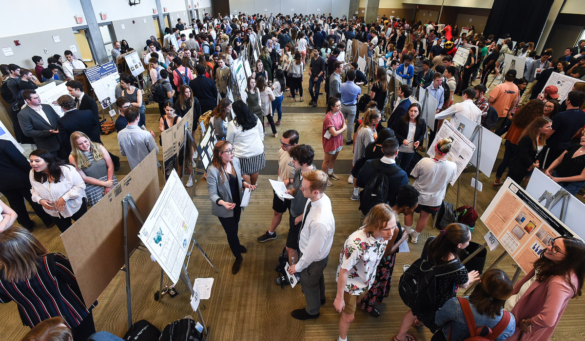 Floor of research day posters
